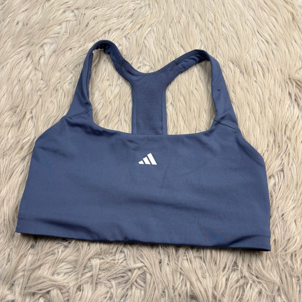 Adidas Women's M Blue PrimeLiftimpact Training Medium Support Bra T-Back